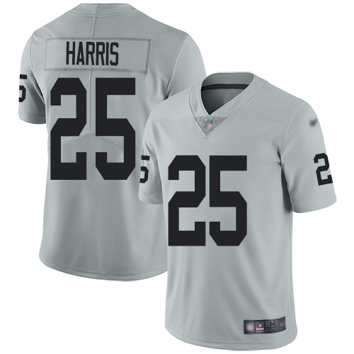 Men Oakland Raiders Limited Silver Erik Harris Jersey NFL Football 25 Inverted Legend Jersey